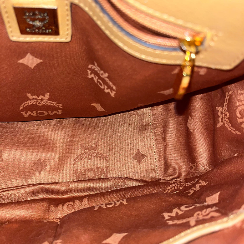 MCM Cognac Visetos Canvas Crossbody Bag