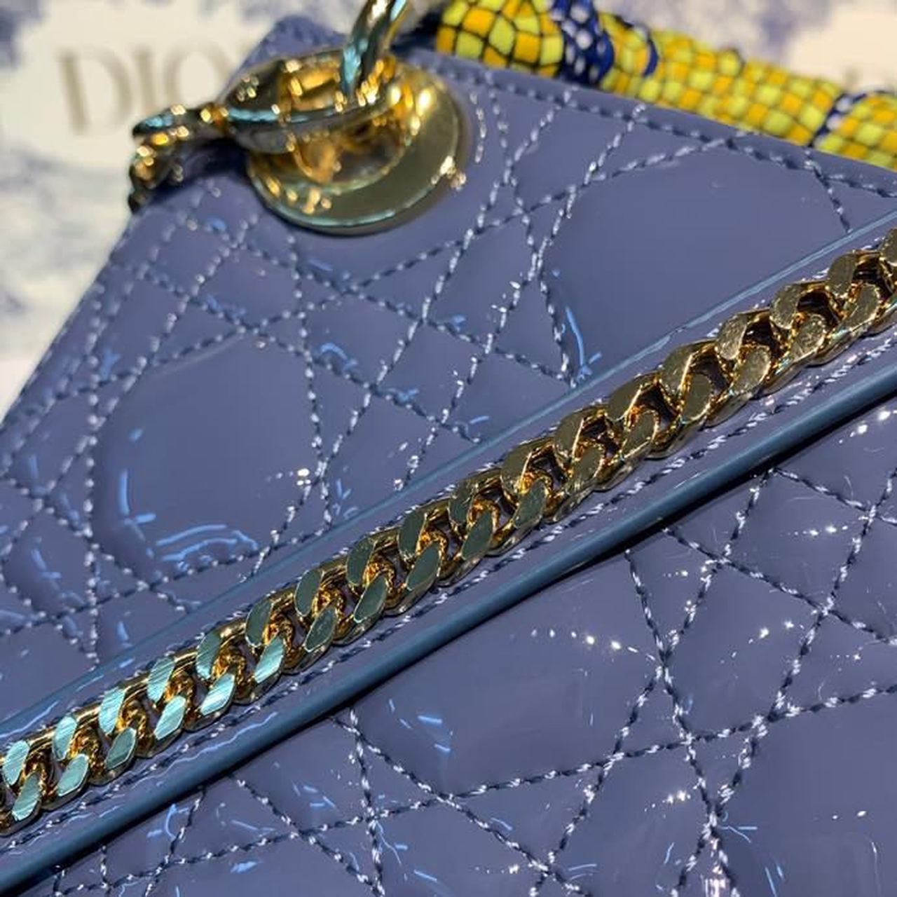 GLAMI Mini Lady Bag with Chain Silver Hardware Spring/Summer Collection, Deep Blue, For Women WomenÃ¢â‚¬â„¢s Handbags, 18cm CD