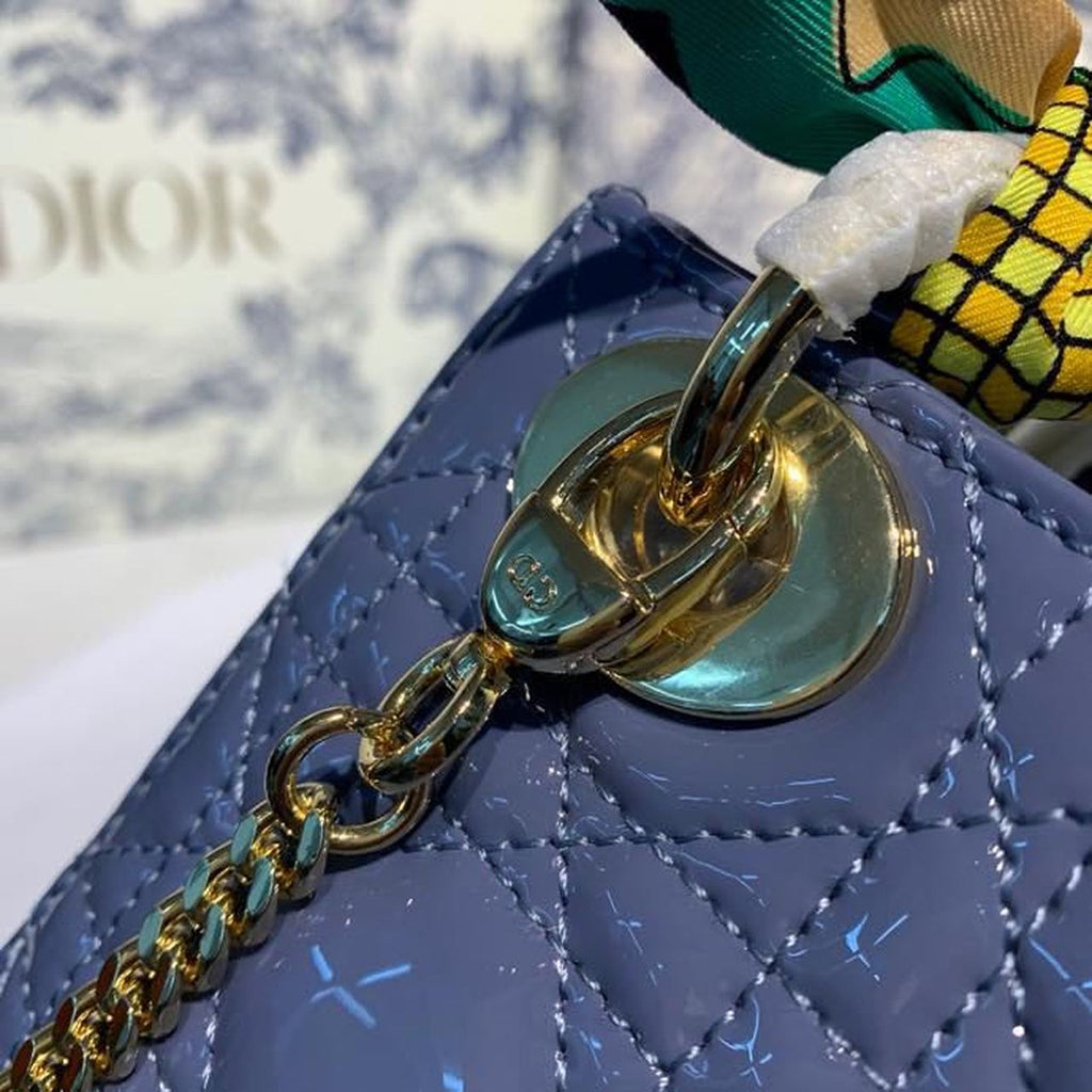 GLAMI Mini Lady Bag with Chain Silver Hardware Spring/Summer Collection, Deep Blue, For Women WomenÃ¢â‚¬â„¢s Handbags, 18cm CD