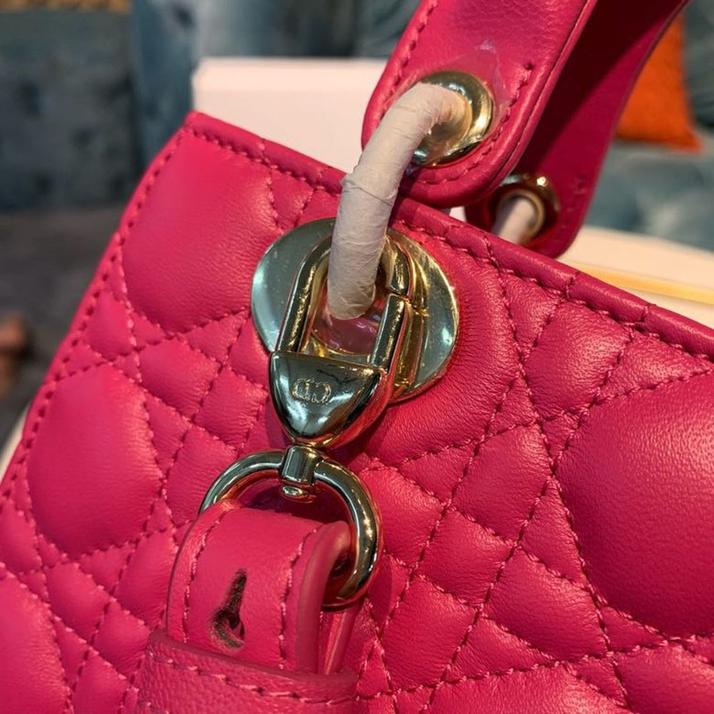 GLAMI Small Lady Bag Gold Toned Hardware Hot Pink For Women 8in/20cm CD