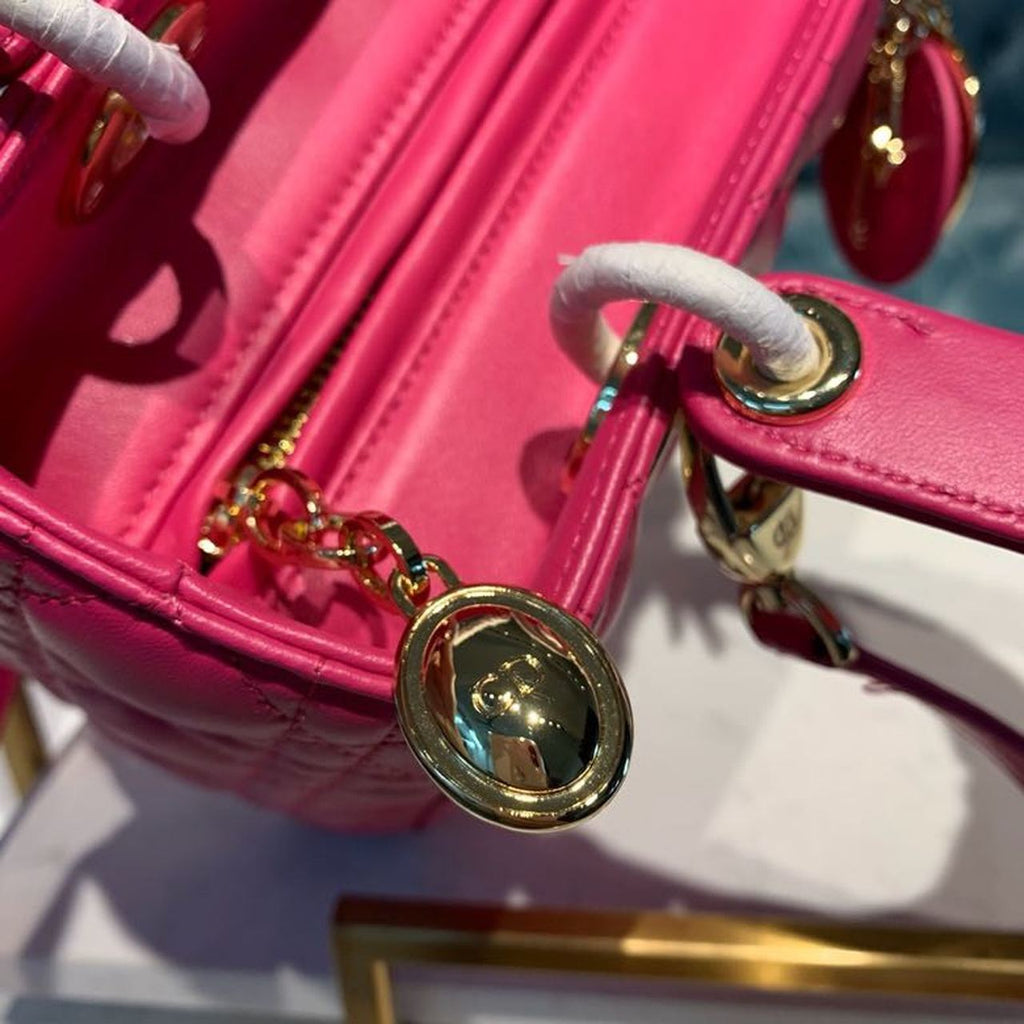 GLAMI MeGLAMIum Lady Bag Gold Toned Hardware Hot Pink For Women 9.5in/24cm CD