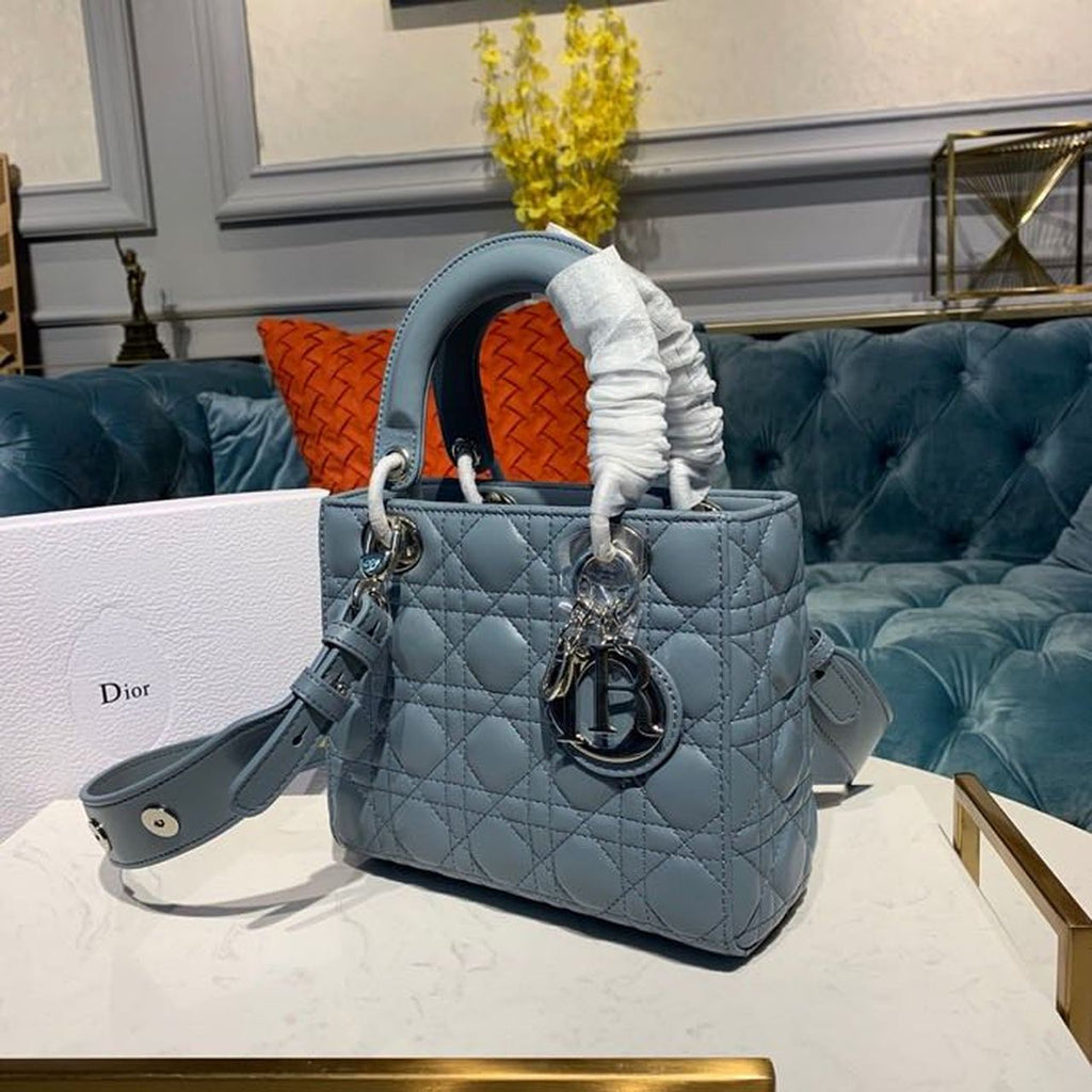 GLAMI Small Lady Bag Silver Hardware Cloud Blue For Women 8in/20cm CD