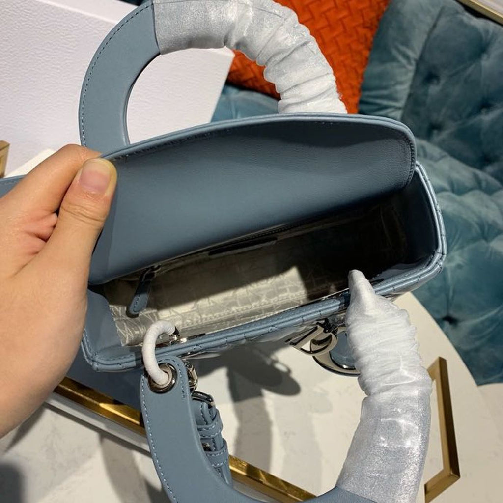 GLAMI Small Lady Bag Silver Hardware Cloud Blue For Women 8in/20cm CD