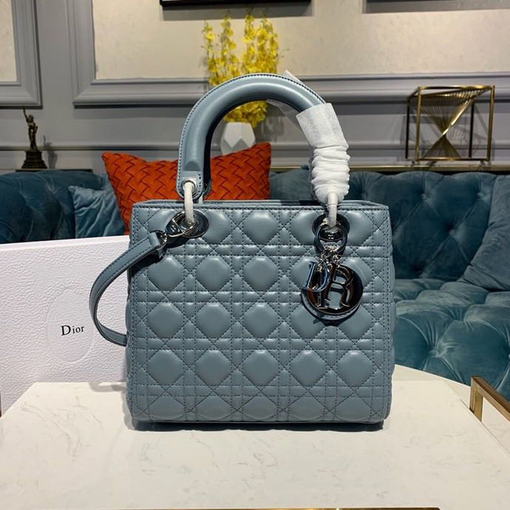 GLAMI MeGLAMIum Lady Bag Silver Hardware Cloud Blue For Women 9.5in/24cm CD