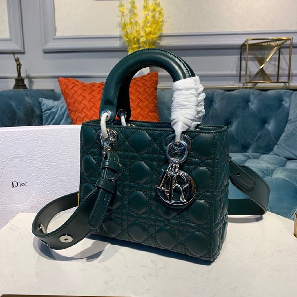 GLAMI Small Lady Bag Silver Hardware Forest Green For Women 8in/20cm CD