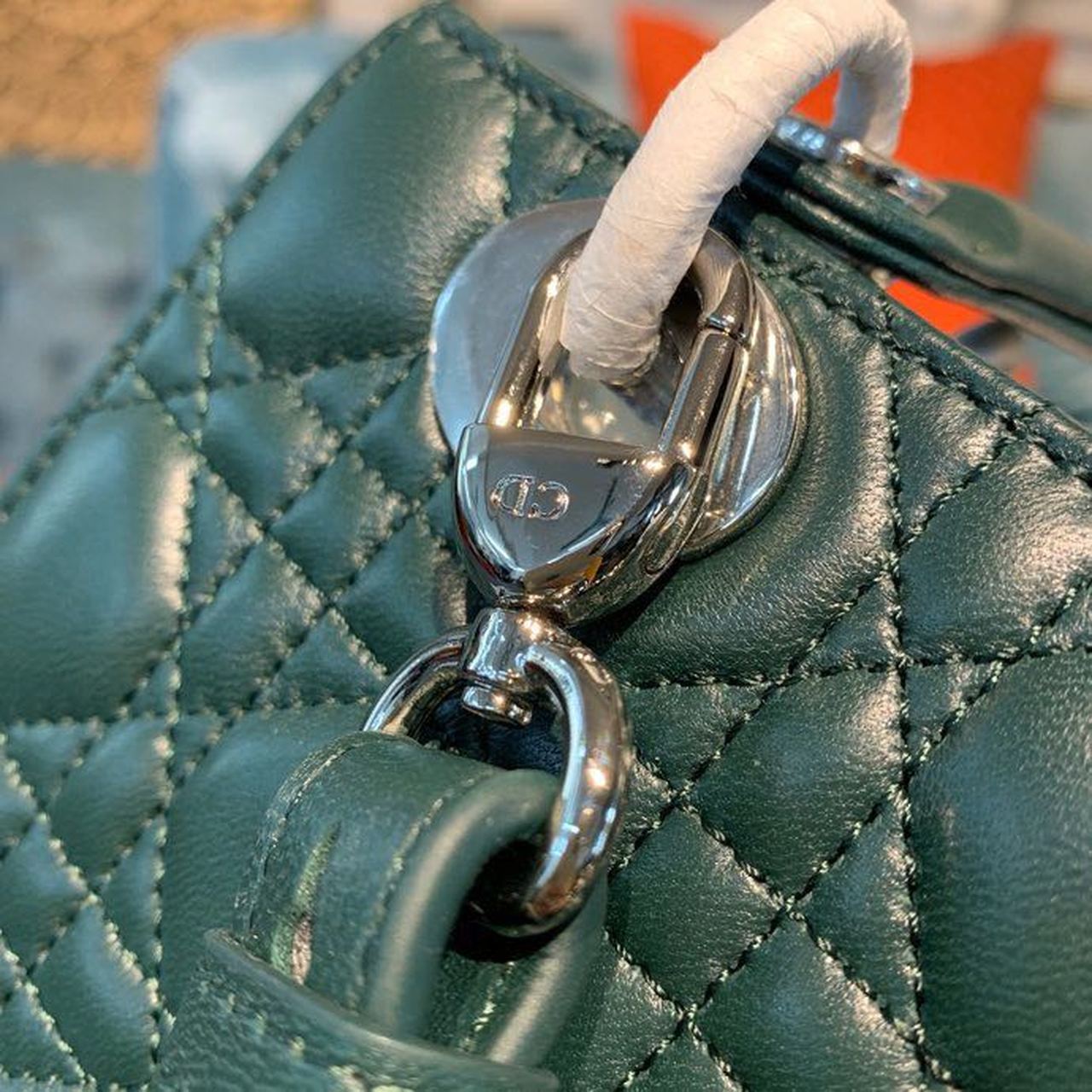 GLAMI Small Lady Bag Silver Hardware Forest Green For Women 8in/20cm CD