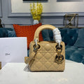 GLAMI Mini Lady Bag with Chain Gold Toned Hardware Pale Yellow For Women 6.5in/17cm CD