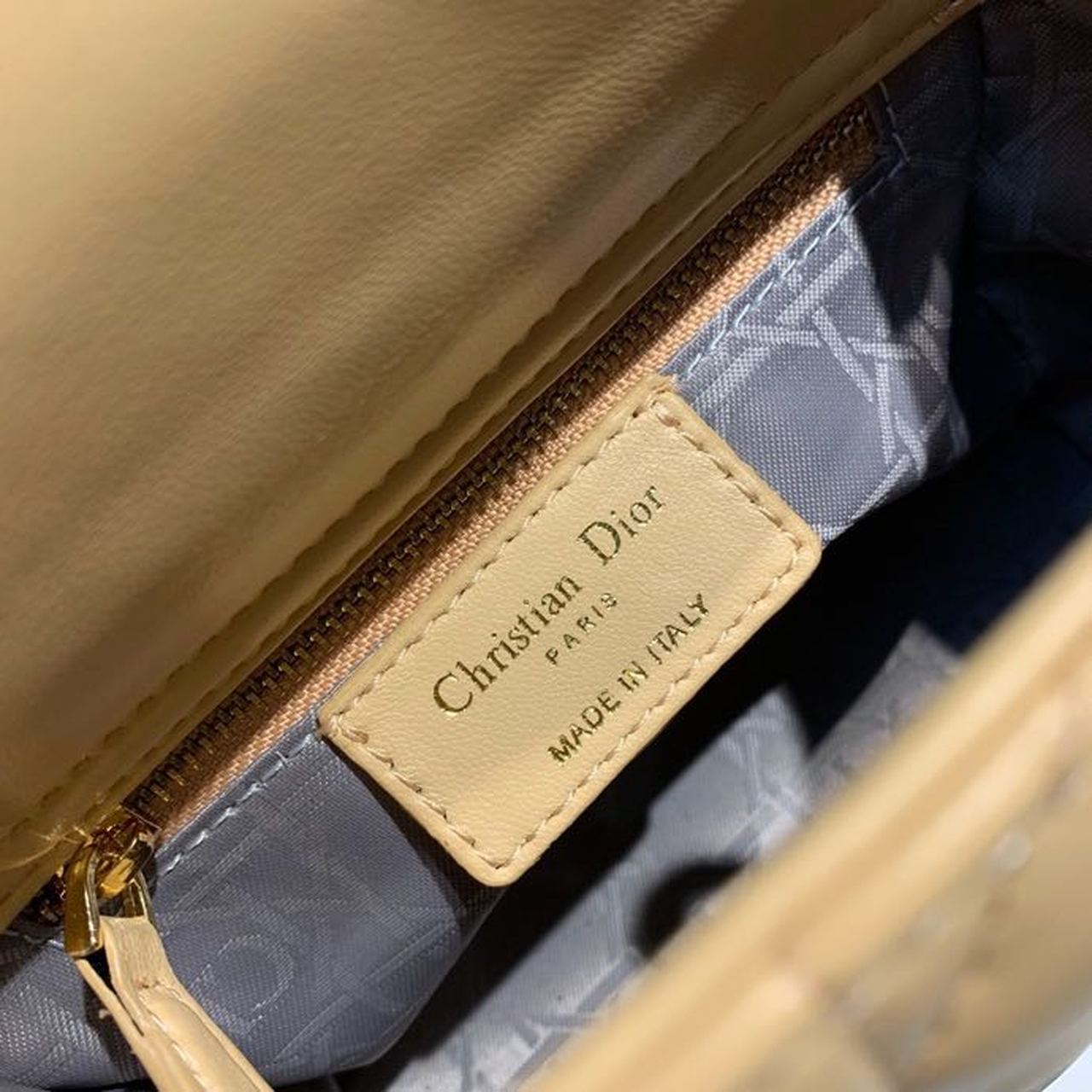 GLAMI Mini Lady Bag with Chain Gold Toned Hardware Pale Yellow For Women 6.5in/17cm CD