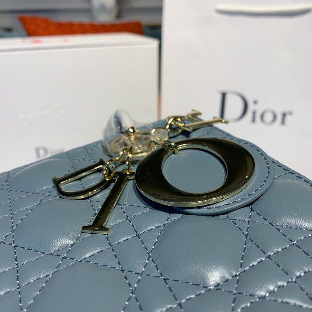 GLAMI Small Lady Bag Gold Toned Hardware Light Blue For Women 8in/20cm