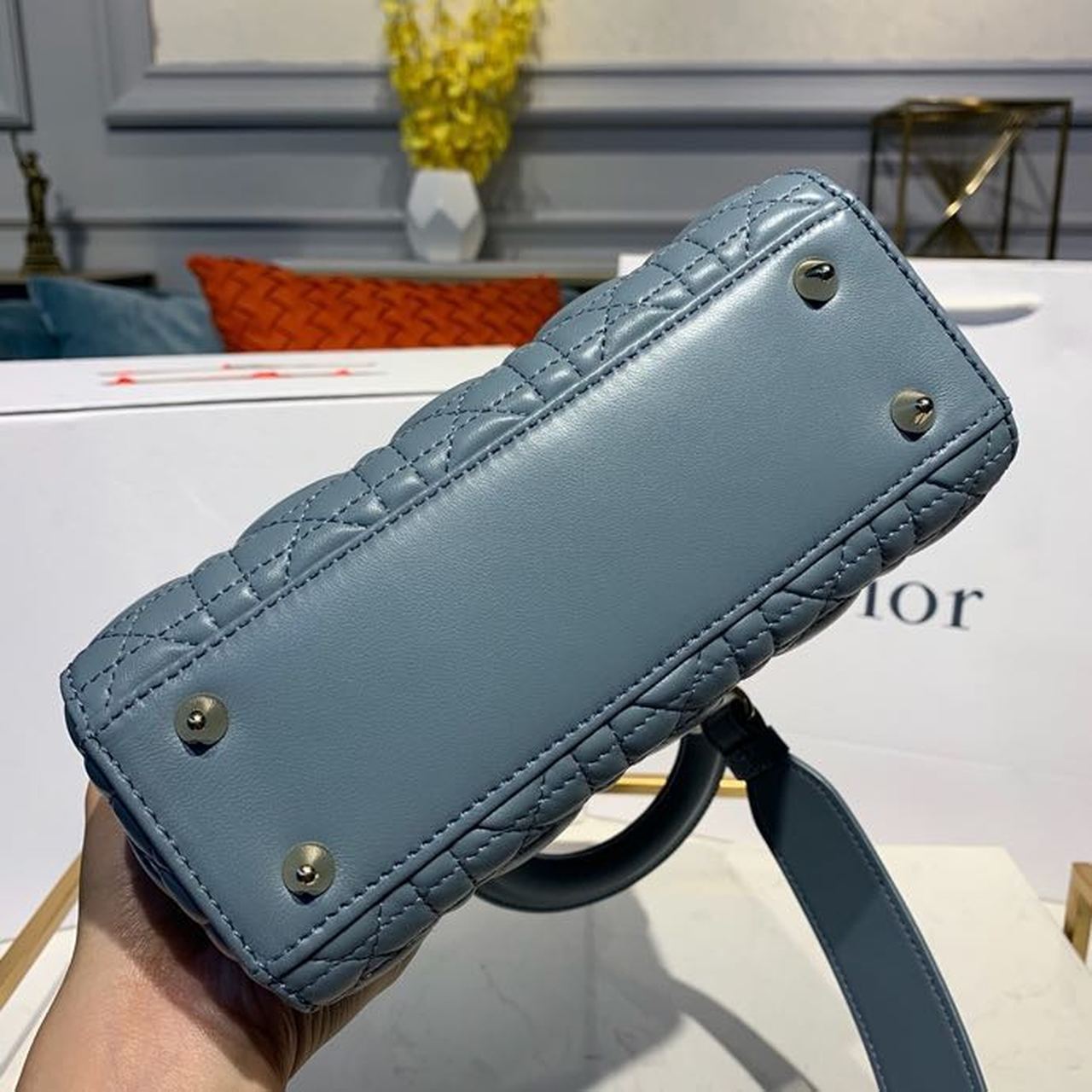 GLAMI Small Lady Bag Gold Toned Hardware Light Blue For Women 8in/20cm