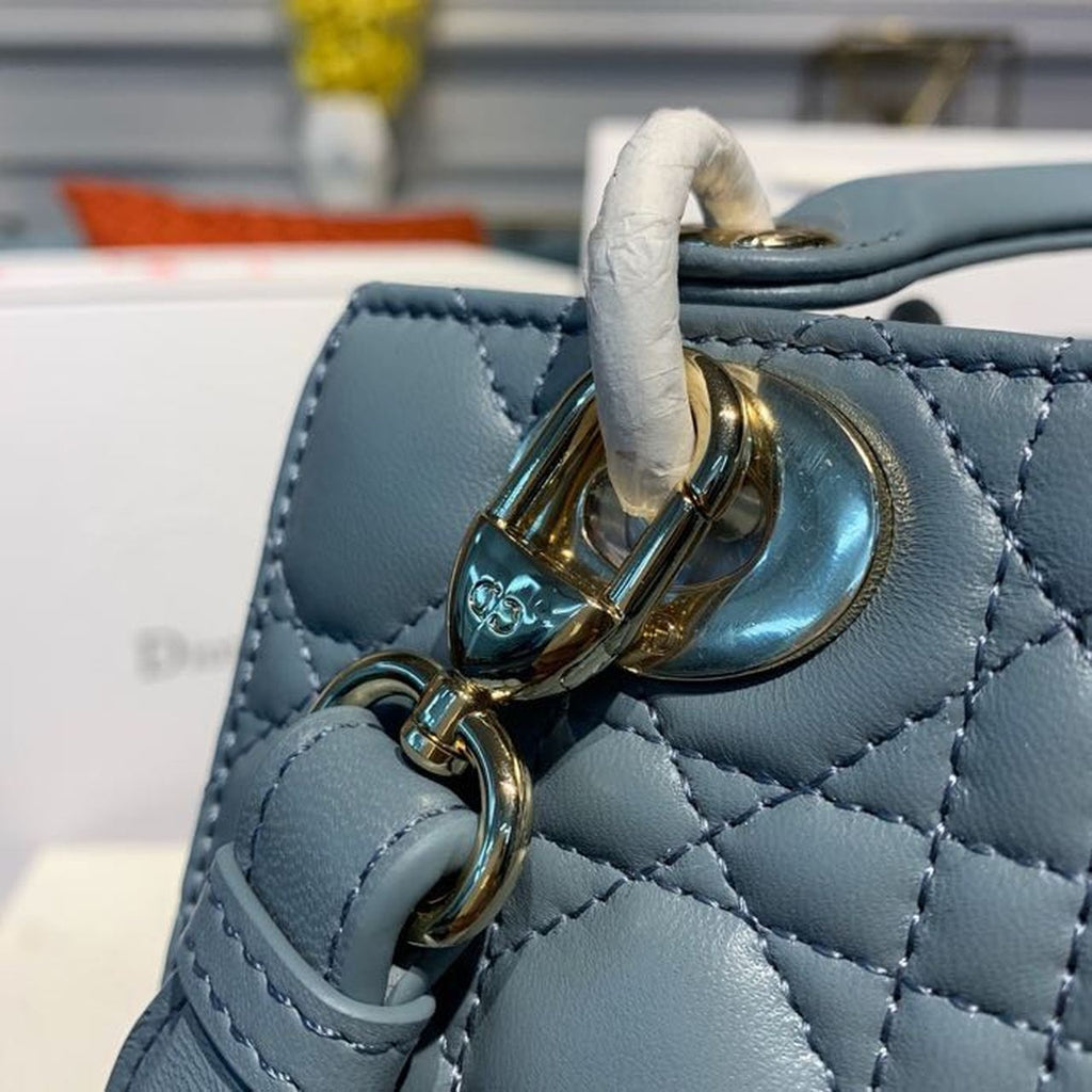 GLAMI Small Lady Bag Gold Toned Hardware Light Blue For Women 8in/20cm