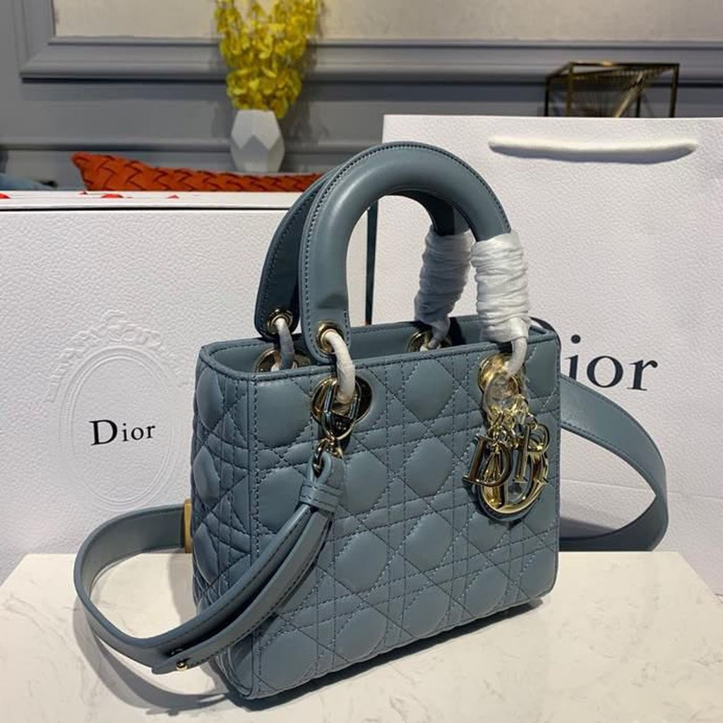 GLAMI Small Lady Bag Gold Toned Hardware Light Blue For Women 8in/20cm