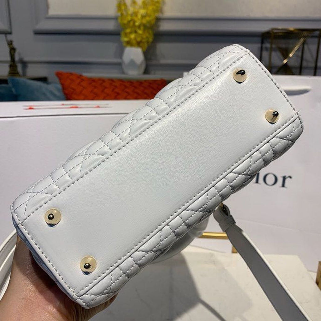 GLAMI Small Lady Bag Gold Toned Hardware White For Women 8in/20cm CD