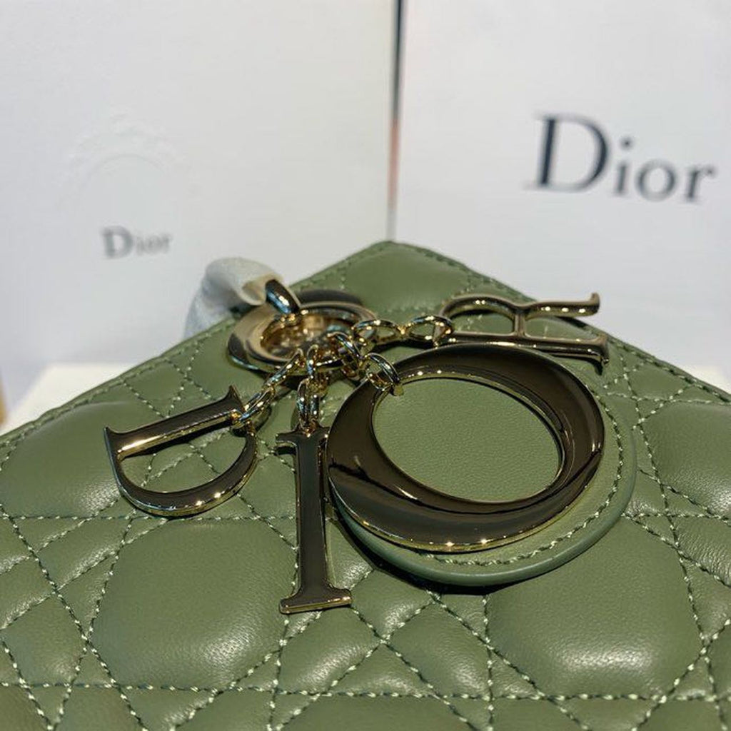 GLAMI Small Lady Bag Gold Toned Hardware Olive Green For Women 8in/20cm CD