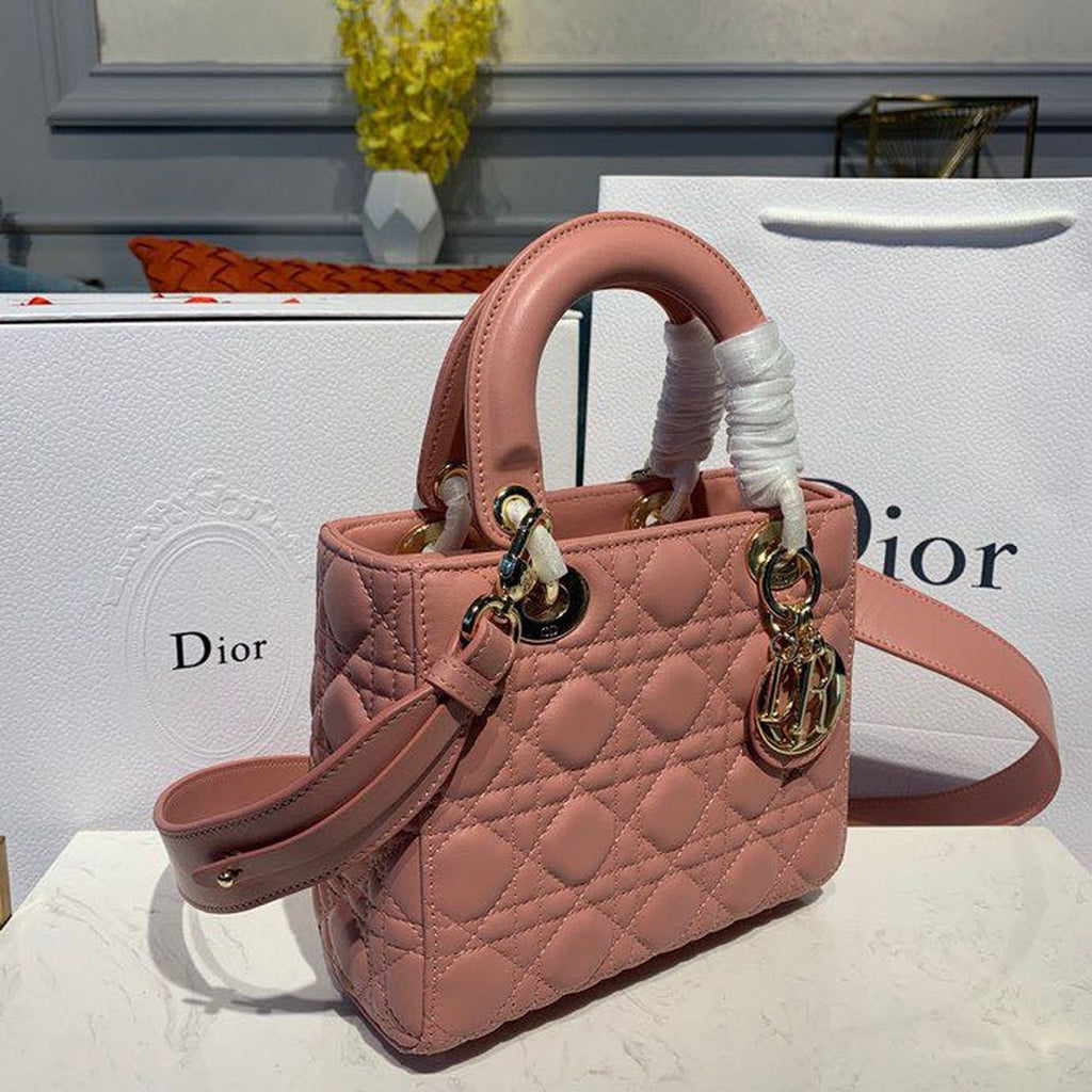 GLAMI Small Lady Bag Gold Toned Hardware Sorbet Pink For Women 8in/20cm CD