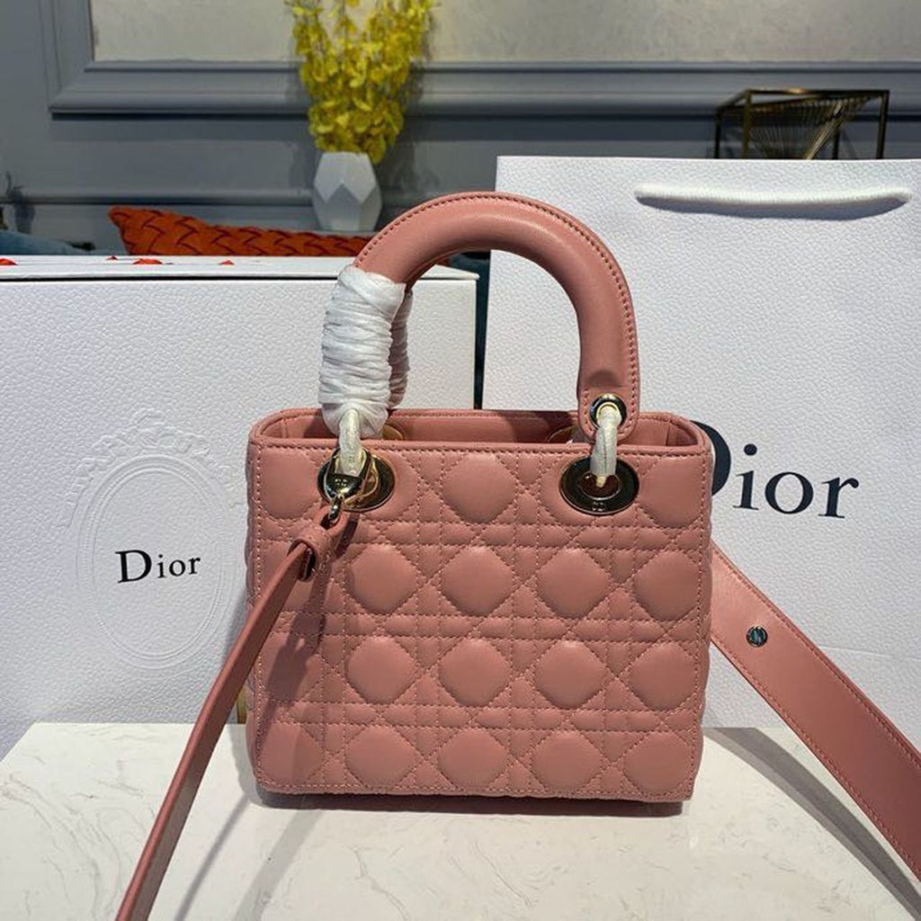GLAMI Small Lady Bag Gold Toned Hardware Sorbet Pink For Women 8in/20cm CD