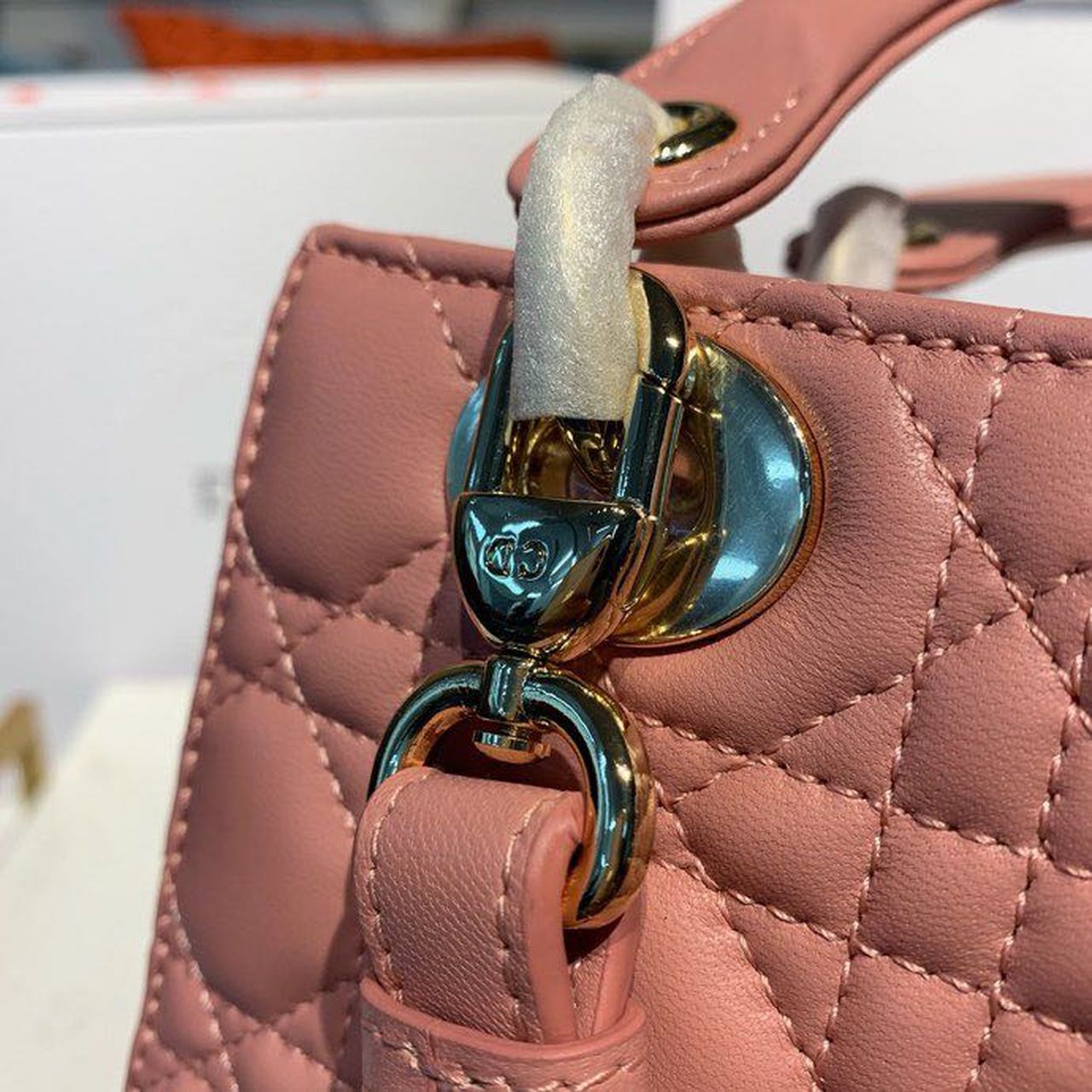 GLAMI Small Lady Bag Gold Toned Hardware Sorbet Pink For Women 8in/20cm CD