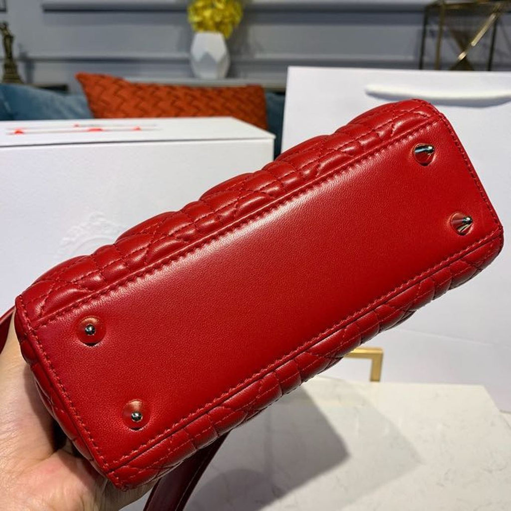GLAMI Small Lady Bag Red Patent Gold Toned Hardware For Women 8in/20cm CD