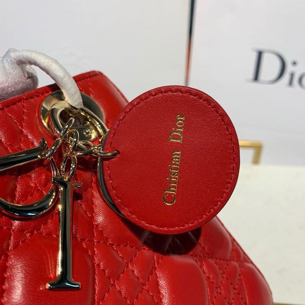 GLAMI Small Lady Bag Red Patent Gold Toned Hardware For Women 8in/20cm CD
