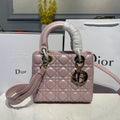 GLAMI Small Lady Bag Gold Toned Hardware Powder Pink Cannage Pink For Women 8in/20cm CD