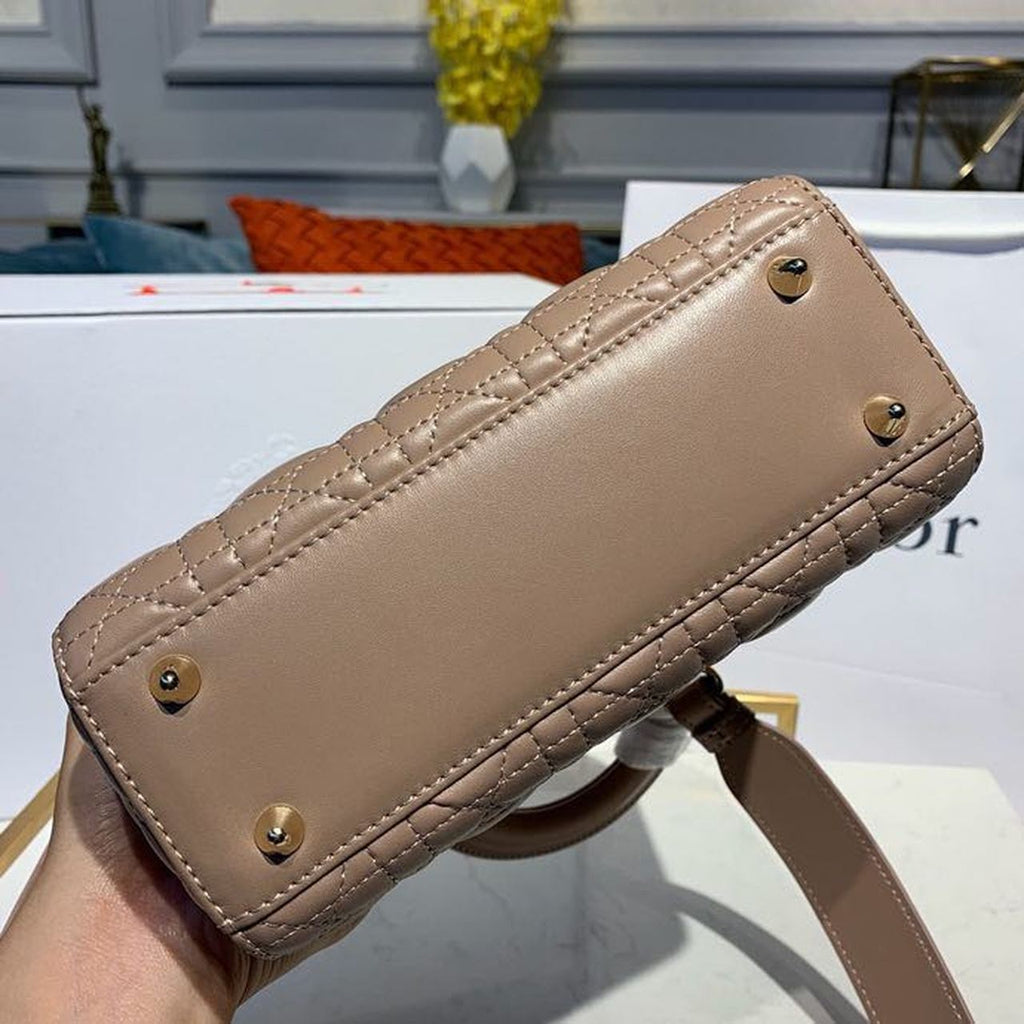 GLAMI Small Lady Bag Gold Toned Hardware Beige For Women 8in/20cm CD
