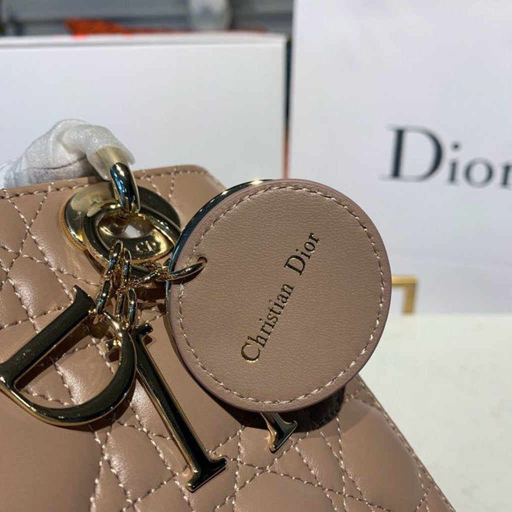 GLAMI Small Lady Bag Gold Toned Hardware Beige For Women 8in/20cm CD