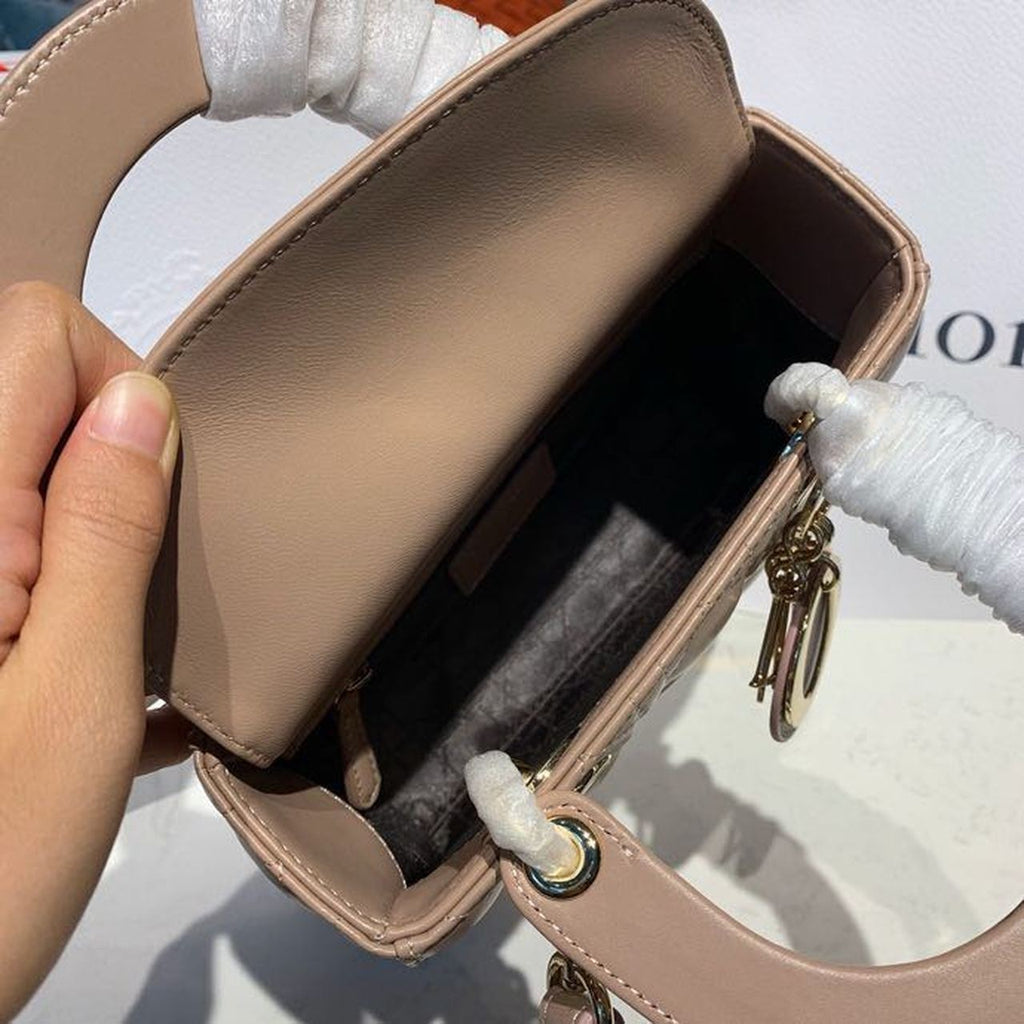 GLAMI Small Lady Bag Gold Toned Hardware Beige For Women 8in/20cm CD
