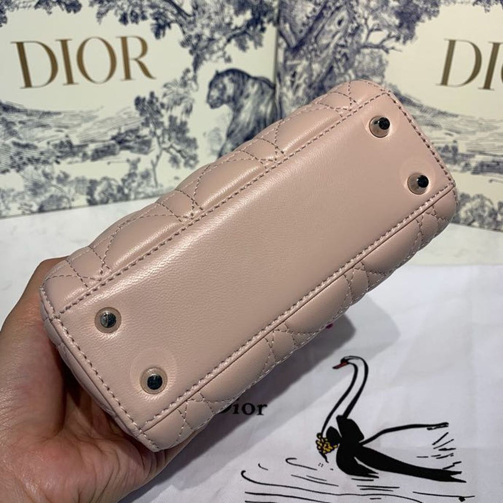 GLAMI Mini Lady Bag with Chain and Embellished Bag Strap Silver Hardware Spring/Summer Collection, Pink, For Women WomenÃ¢â‚¬â„¢s Handbags, 18cm CD