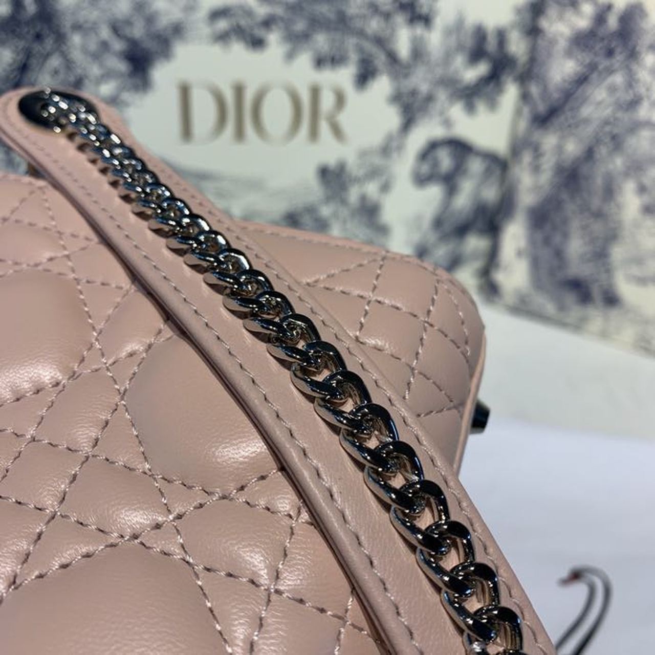 GLAMI Mini Lady Bag with Chain and Embellished Bag Strap Silver Hardware Spring/Summer Collection, Pink, For Women WomenÃ¢â‚¬â„¢s Handbags, 18cm CD