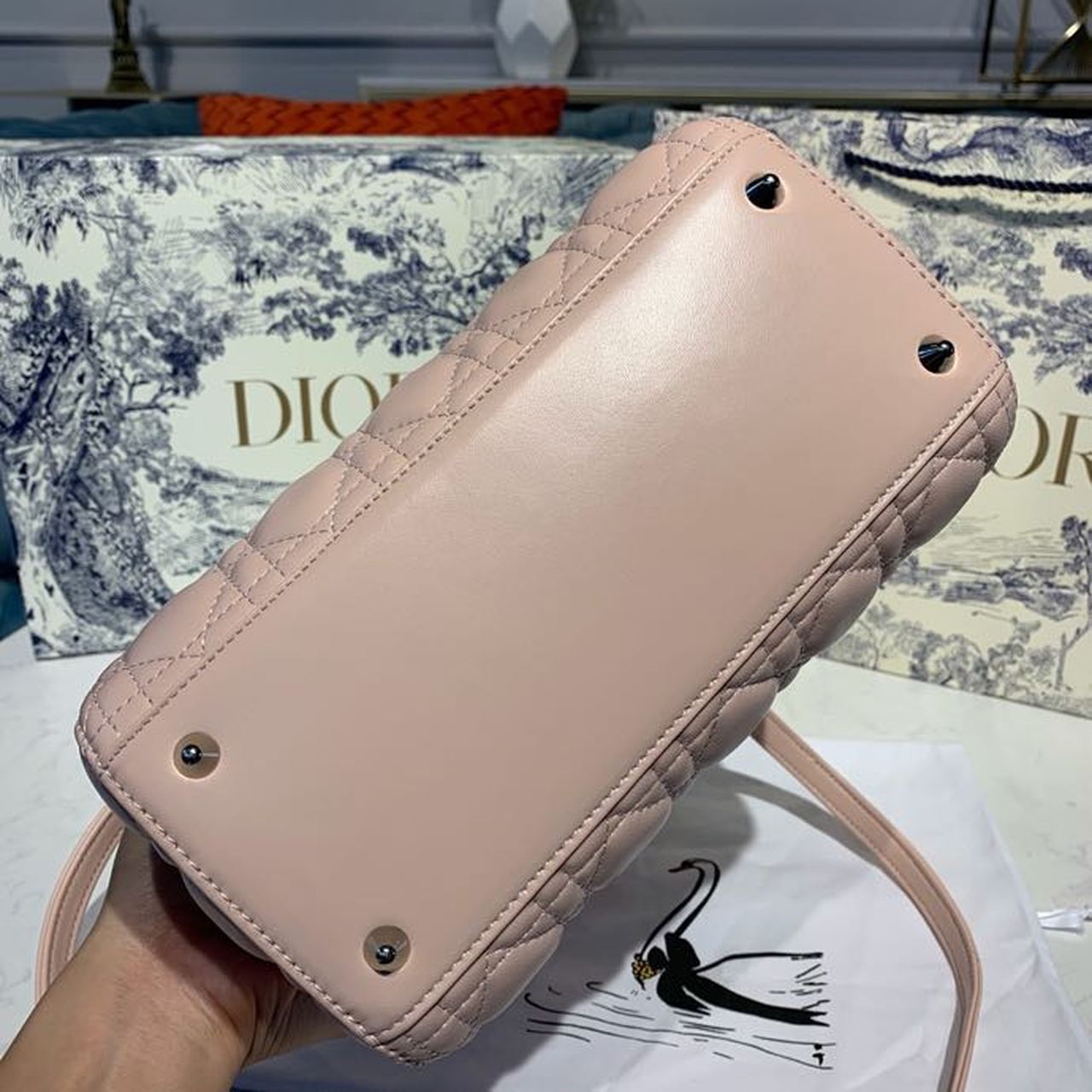 GLAMI MeGLAMIum Lady Bag Silver Hardware with Embellished Bag Strap Pink For Women 9.5in/24cm CD