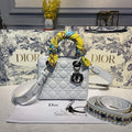 GLAMI Small Lady Bag Silver Hardware with Embellished Bag Strap White For Women 8in/20cm CD