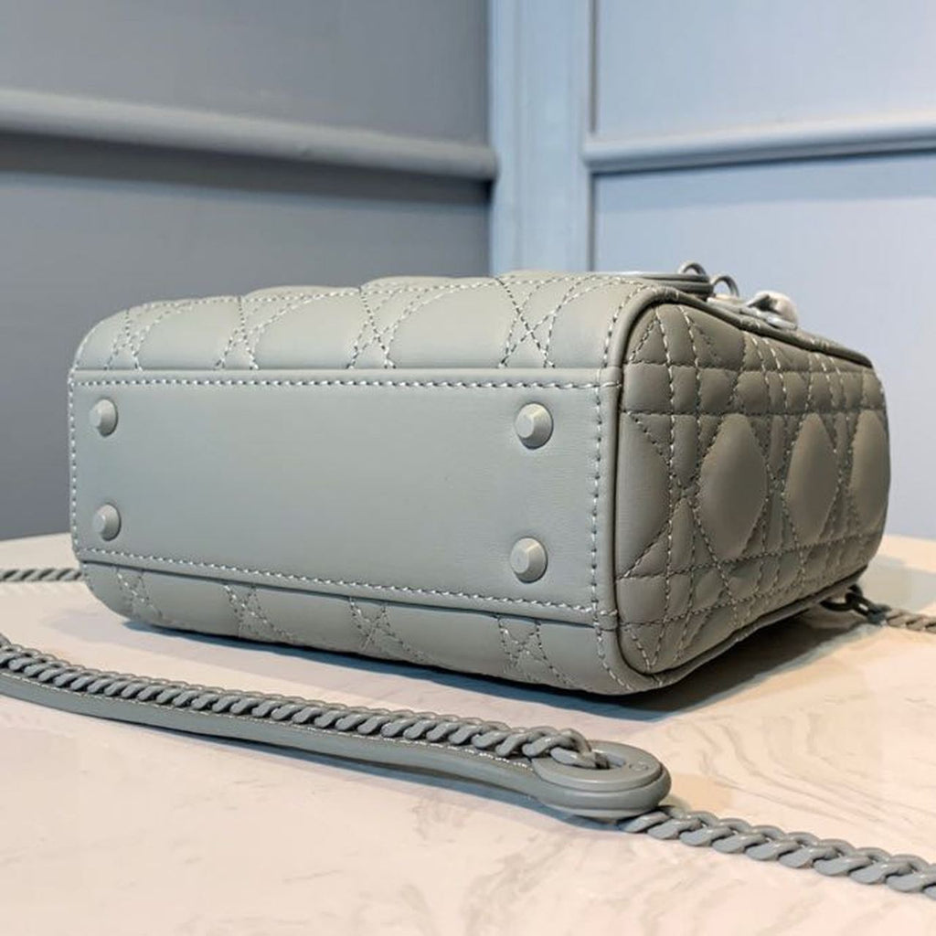 GLAMI Mini Lady Bag with Chain Matte Hardware Spring/Summer Collection, Pewter Blue, For Women WomenÃ¢â‚¬â„¢s Handbags, 18cm CD