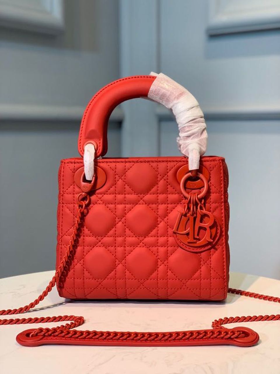 GLAMI Mini Lady Bag with Chain Matte Hardware Spring/Summer Collection, Red , For Women WomenÃ¢â‚¬â„¢s Handbags, 18cm CD