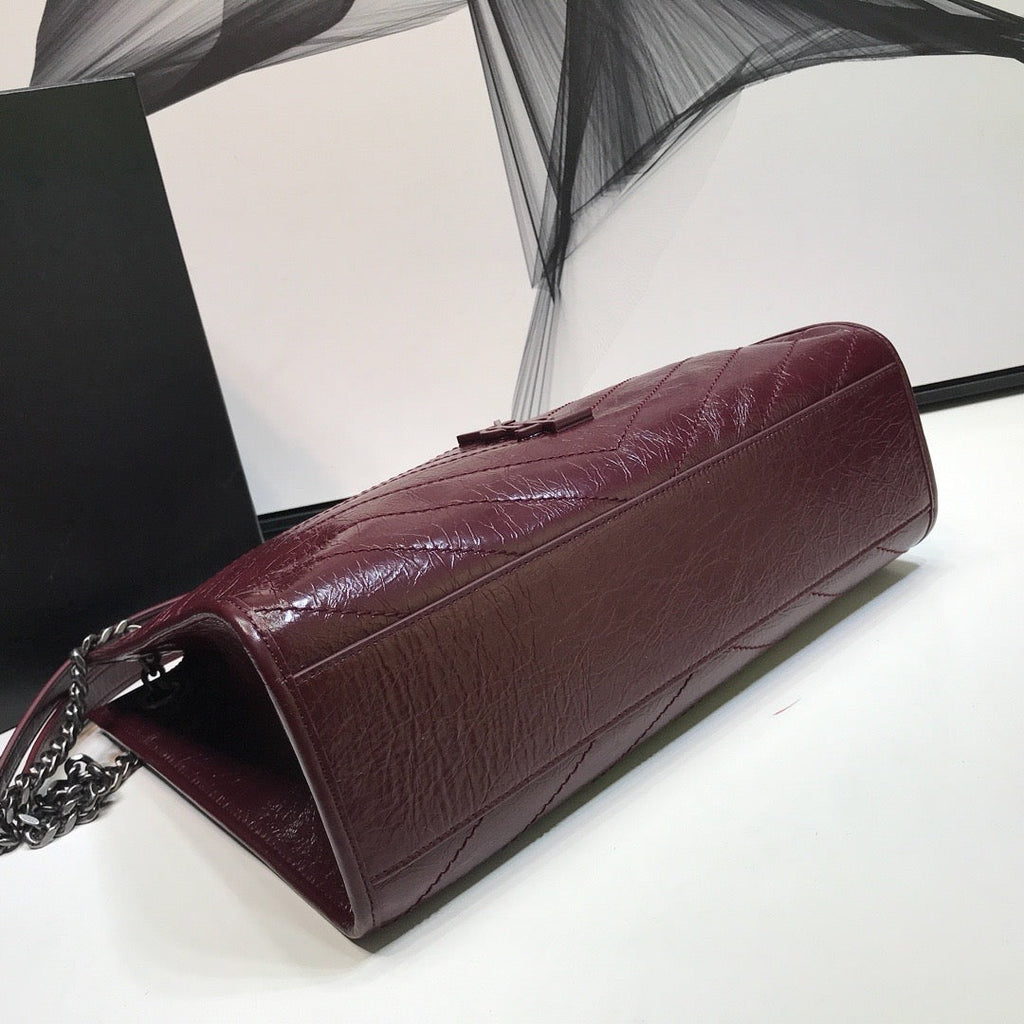 GLAMI Niki MeGLAMIum Shopping Bag Burgundy For Women 12.6in/32cm YSLÃ‚Â 