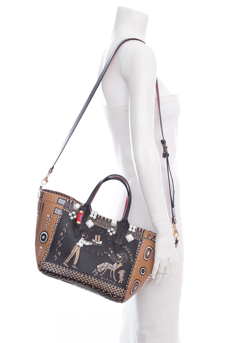Christian Louboutin Brown & Black Greekaba Leather Tote