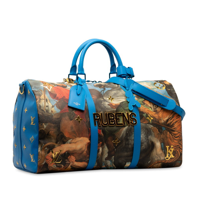 Louis Vuitton Musters Roubens Kipur Bandouliere 50 Boston Bag Shoulder Bag 2WAY M43344 Multi-Color Blue Leather Men Louis Vuitton