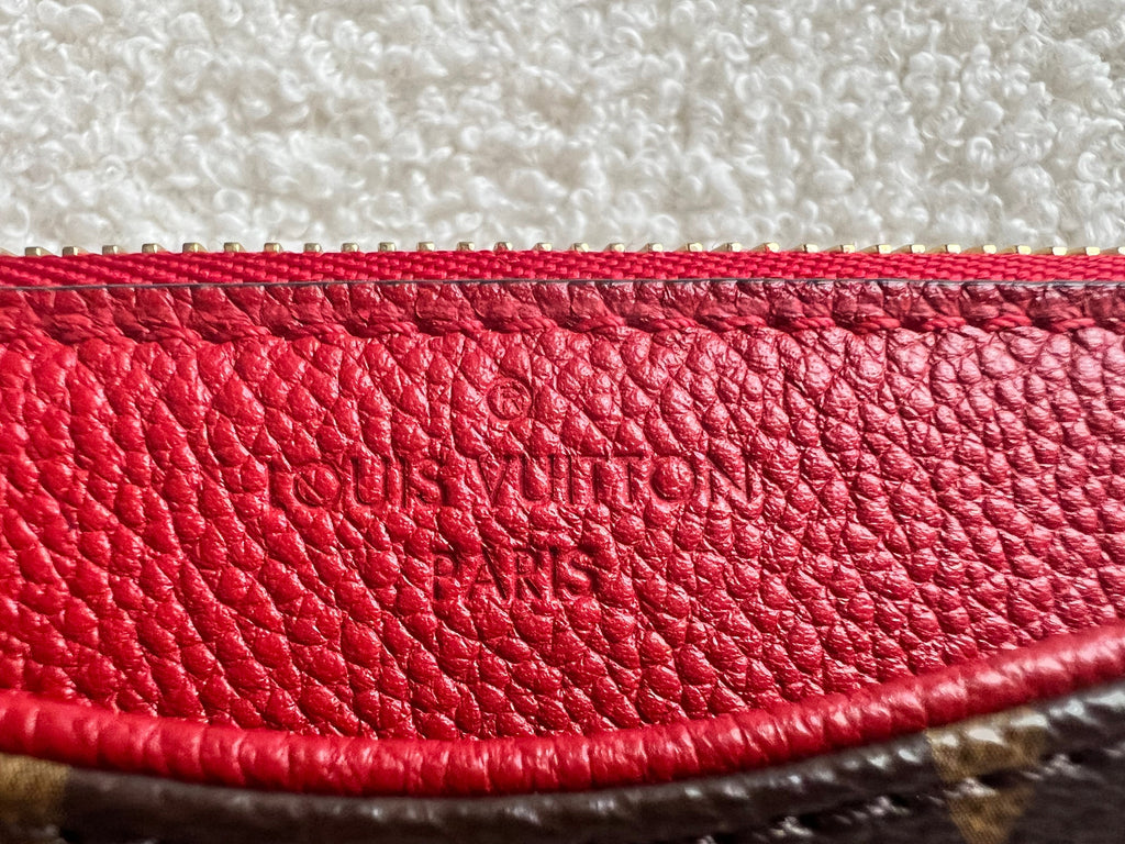 Louis Vuitton Red and Monogram Pallas Trousse Cosmetic Pouch