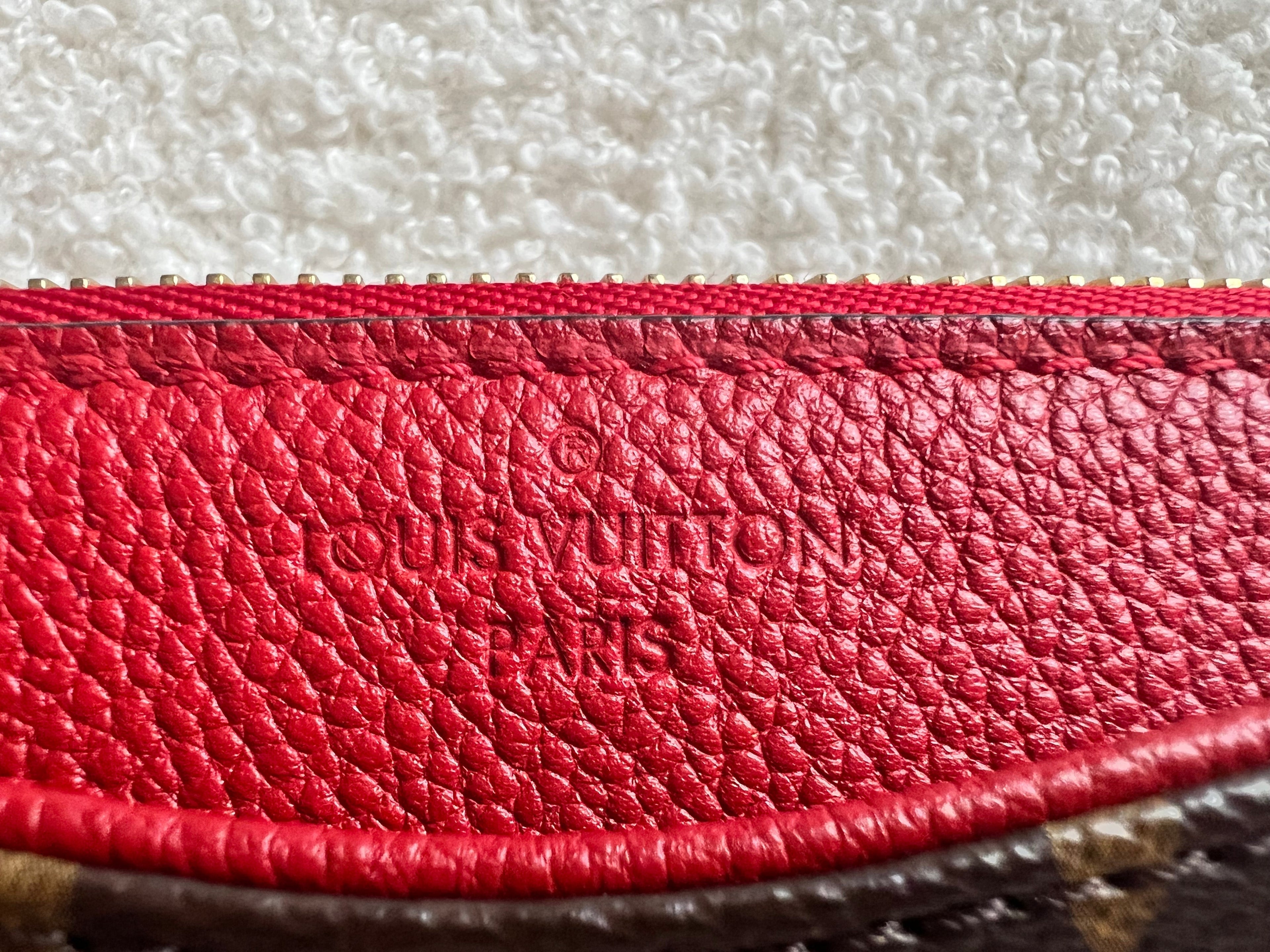 Louis Vuitton Red and Monogram Pallas Trousse Cosmetic Pouch