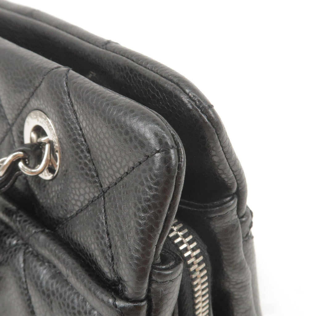 CHANEL Matelasse Caviar Skin Chain Tote Bag Black A67294