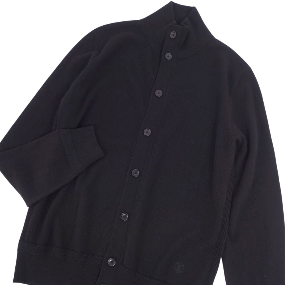 Louis Vuitton Cardigans Drivers Cashmere 100% LV Logo Stitch Tops Mens Made in Italy M Black ,