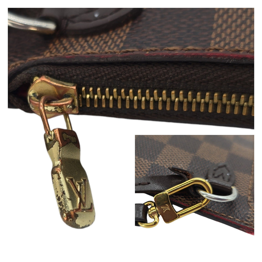 Louis Vuitton Damier Ebene Neverfull Pochette Wristlet