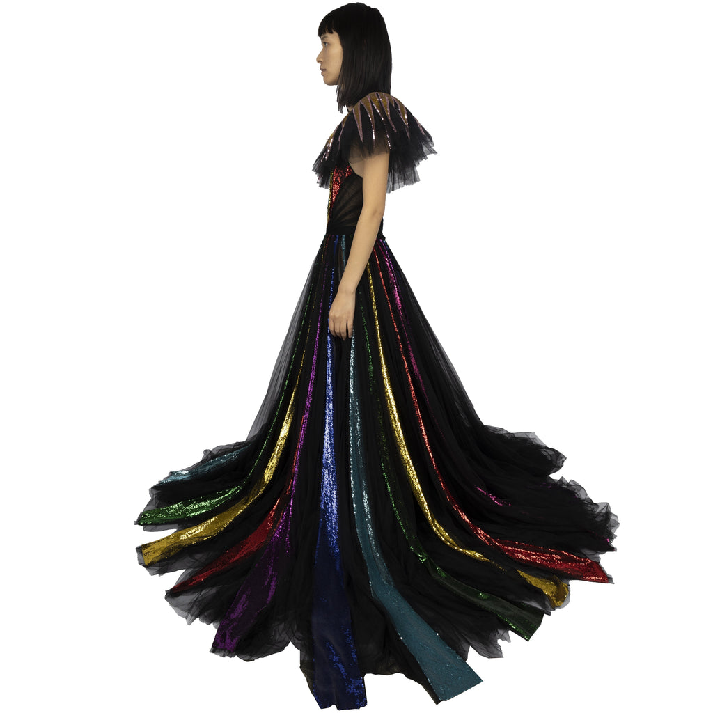 Gucci Embroidered Sequin Tulle Gown - '10s