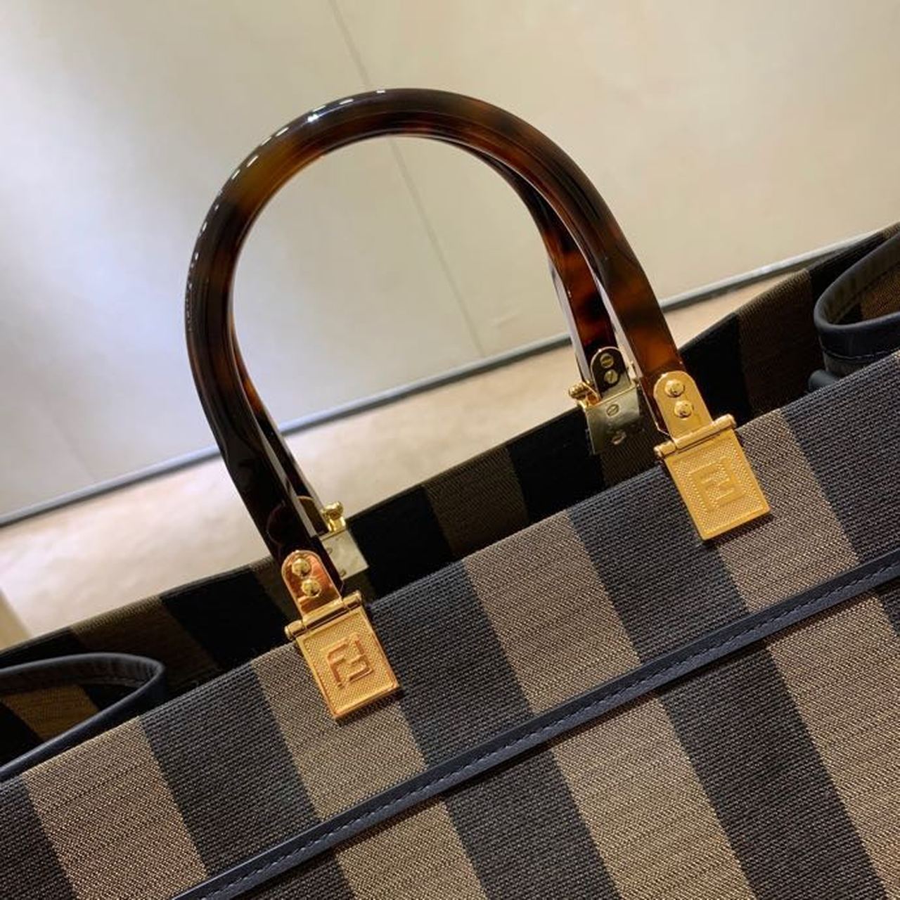 FI Sunshine Large Canvas Tote Bag Brown For Women, Handbags, Shoulder Bags 15.7in/40cm FF 8BH372AGLAMITF1BAH