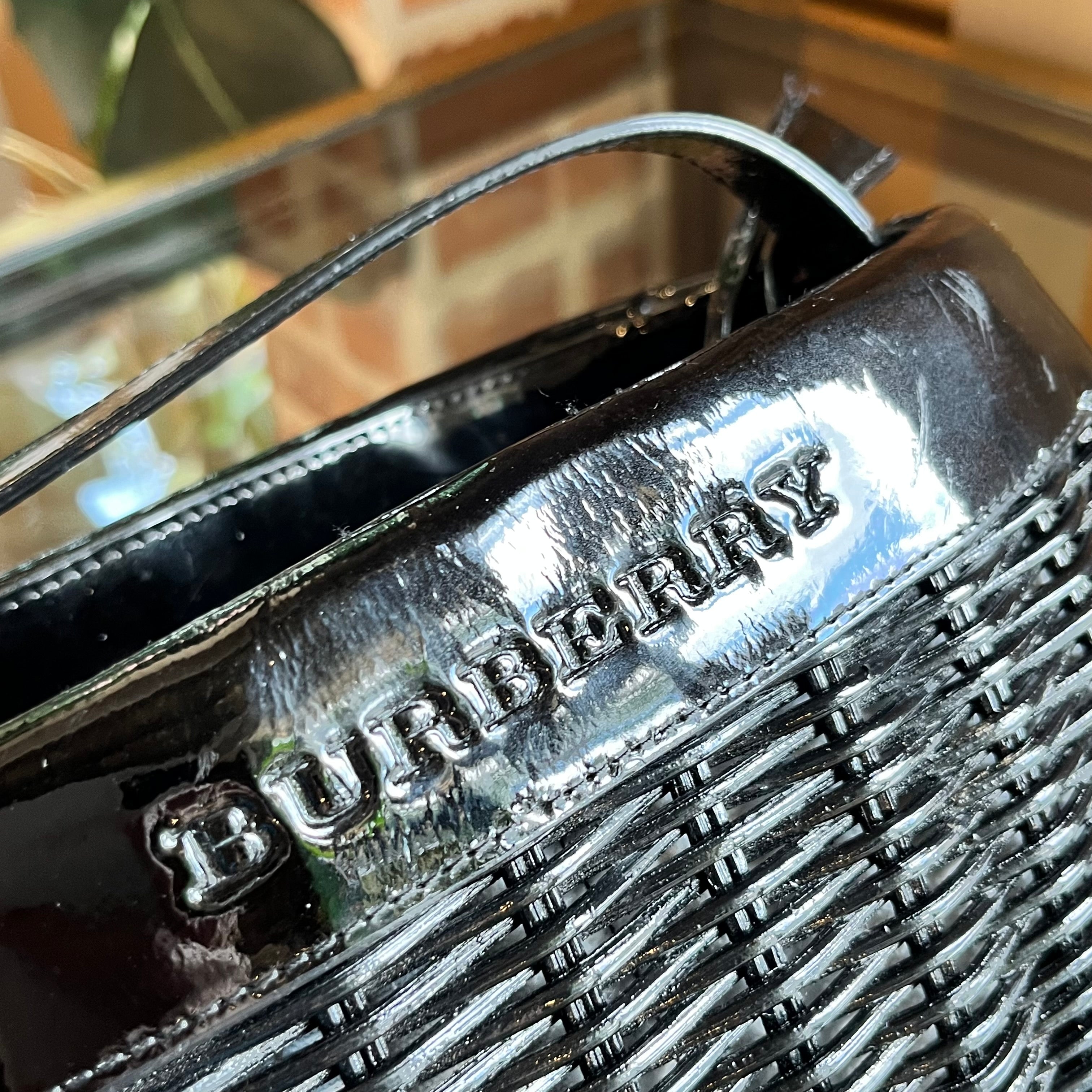 BURBERRY Wicker Basket Top Handle Bag