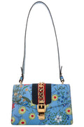 GUCCI Floral Mini Web Sylvie Shoulder Bag Blue