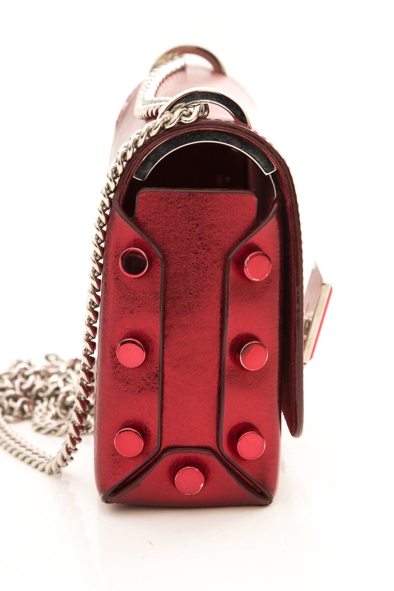 Jimmy Choo Red Lockett City Shoulder Bag