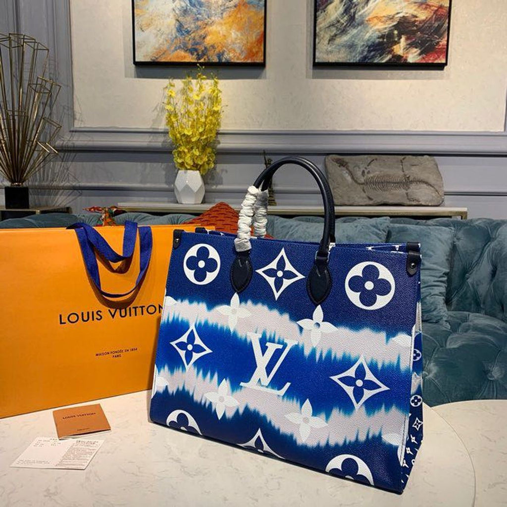 LV Giant Monogram LV Escale Onthego GM Blue For Women 41cm LV M45120