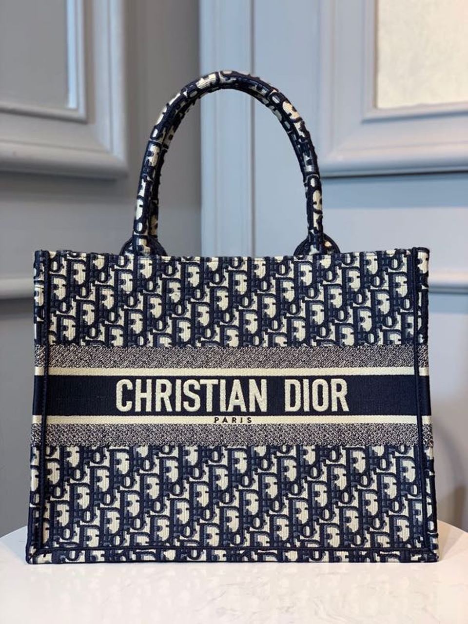 GLAMI MeGLAMIum Book Tote Bag Blue By Maria Grazia Chiuri For Women 14in/36cm CD M1296ZRIW_M928