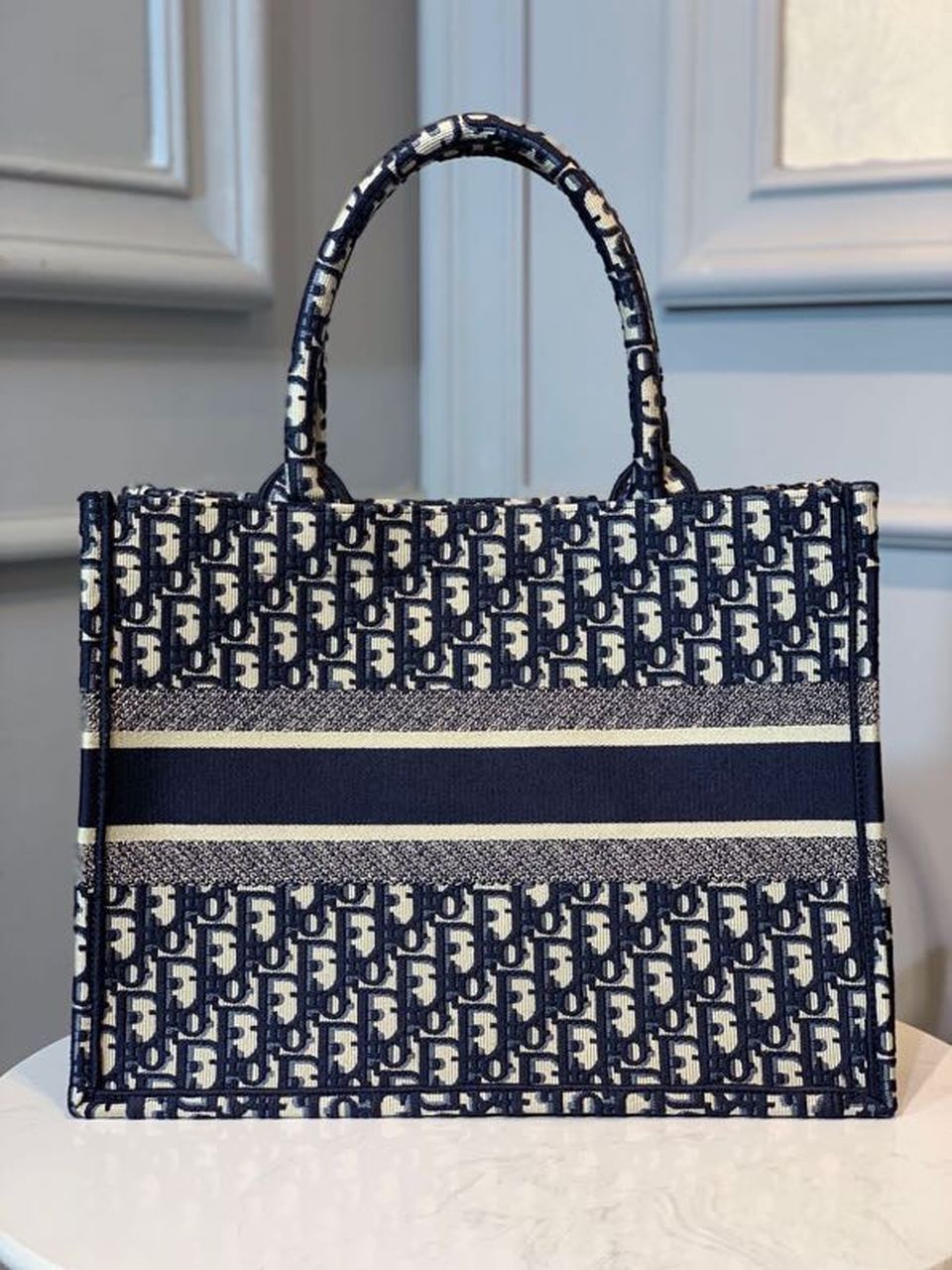 GLAMI MeGLAMIum Book Tote Bag Blue By Maria Grazia Chiuri For Women 14in/36cm CD M1296ZRIW_M928