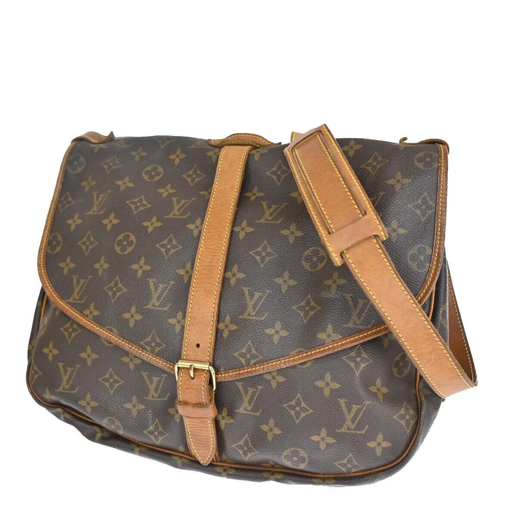 Vintage Brown Canvas Flap Shoulder Bag